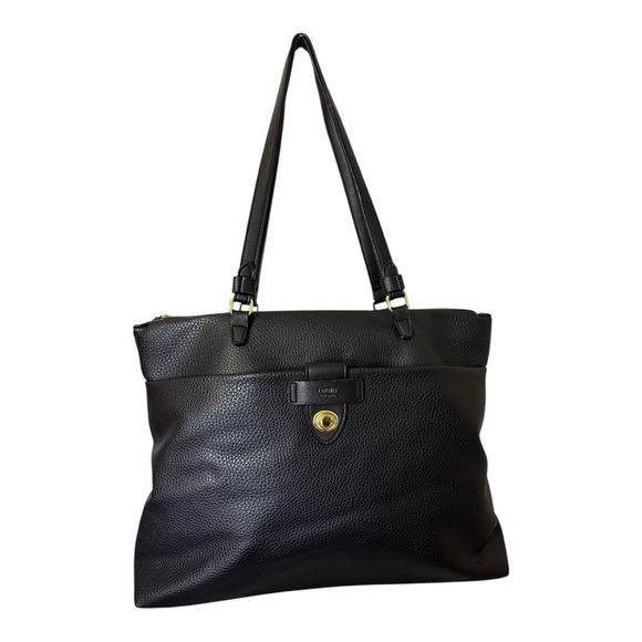 Tutilo Handbags - Tutilo Black Tote Laptop Bag Minimalist